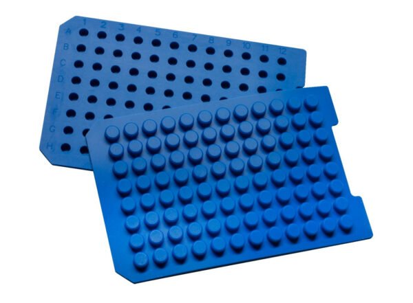 96 Round Pre-Slit 7mm Diameter Royal Blue Premium Silicone Sealing Mat