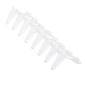 PCR 8-Strip Tubes, 0.1mL, Attached Flat Caps, Clear, Non-sterile