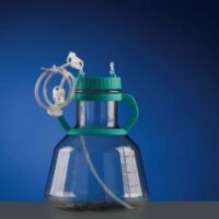 2L High Efficiency Erlenmeyer Flask with Baffles,  with Bi-directional Transfer Cap with TPE Tube (50cm 1/8" ID 1/4" OD), Vent Filter (0.22 um -24mm), Sterile, 1/pk, 4/cs