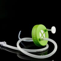 2L High Efficiency Erlenmeyer Flask Bi-directional Transfer Cap with Silicon Tube (50cm1/4" ID 3/8" OD), Female CPC Connector with Male Sealing Cap with, Vent Filter (0.22 um -42mm), without Flask, Sterile, 1/pk, 4/cs