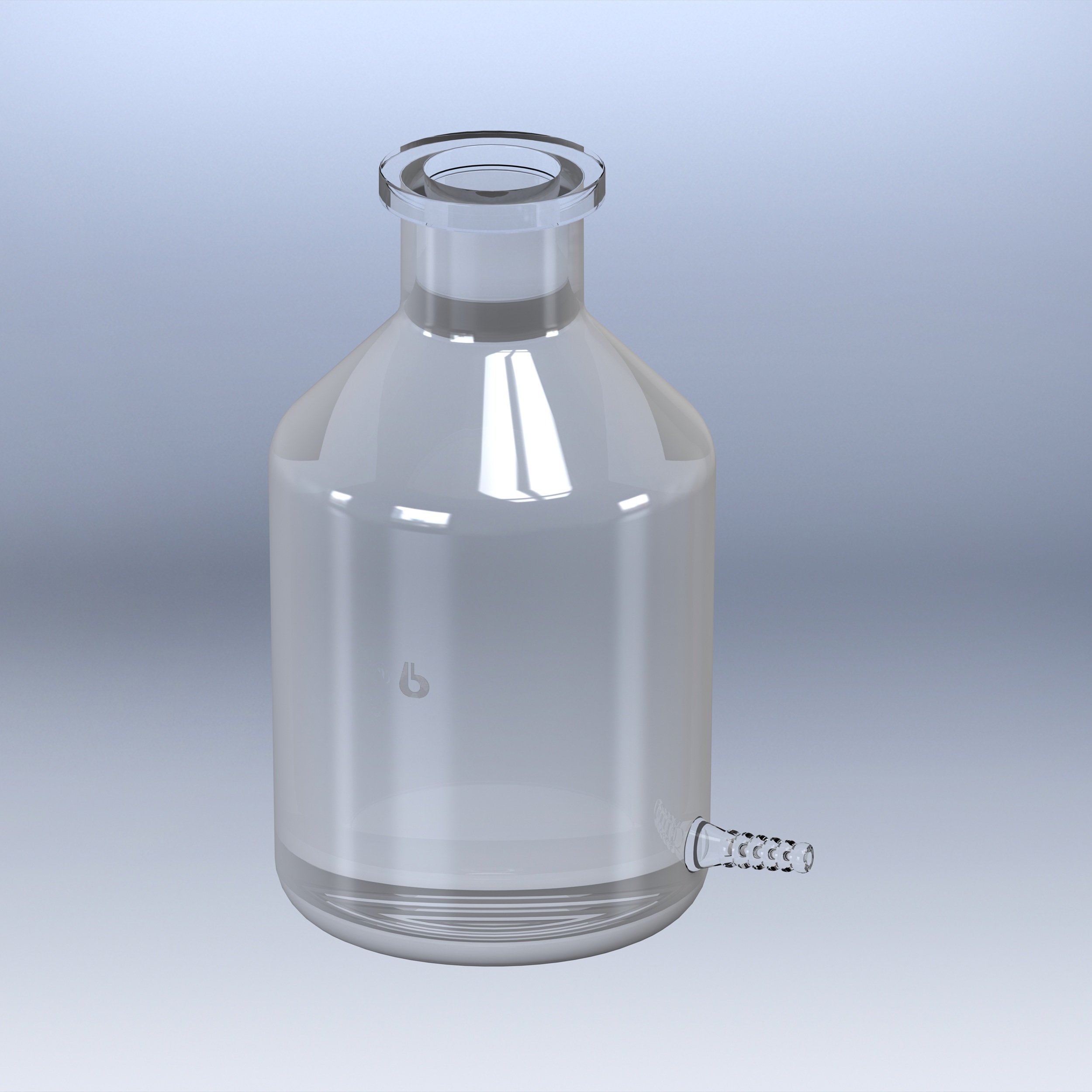 NEW - 5L BellCoat Safety Coated Glass Aspirator Bottle, Hose Connection, #12 Neck